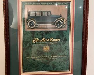 Cole Motor Car Co Aero-Eight Print Ad Tourosine Sedan Automobile 1921