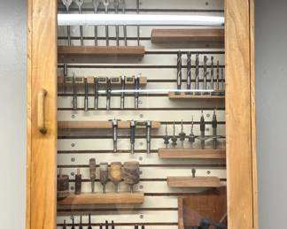 Wooden Tool Organizer Cabinet