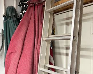 Ladder and Patio Umbrellas