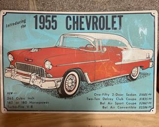 1955 Chevrolet metal sign