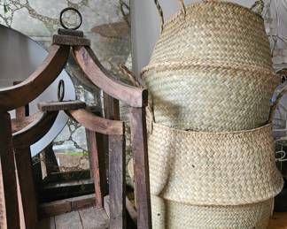 Belly baskets and wood lanterns