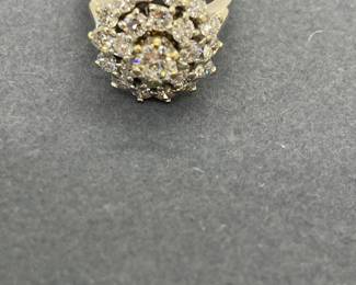 14Kt White Gold Ring with Larger Center Diamond & Dual Outer Rows of Diamonds - Approximately 2.45 Carats Total Weight