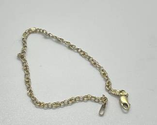 10 Kt Gold Heart Link Bracelet
