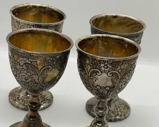 1940's Japanese Silverplate Goblets in original boxes (2 per box)