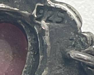 Sterling Silver Sacred Heart Pendant with Sterling Feather, Stone & Crystal Accents