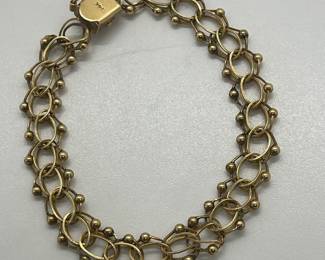 14 Kt Yellow Gold Double Loop Bracelet