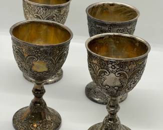1940's Japanese Silverplate Goblets in original boxes (2 per box)