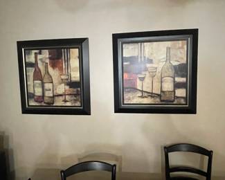 Nice Selection of Artwork Including Wine-themed Decorative Art