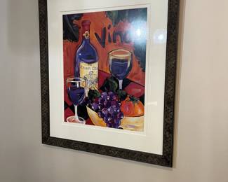 Nice Selection of Artwork Including Wine-themed Decorative Art