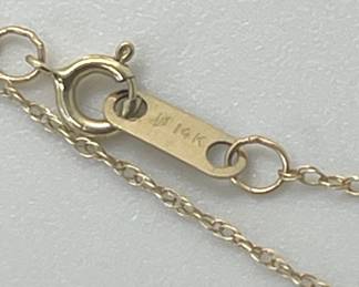 14 Kt Gold Necklace with 10Kt Gold, Ruby & Diamond Pendant