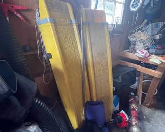Lots of Ladders and Tools in Garage