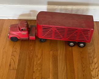 1950's Vintage Tonka Toy Livestock Truck and Trailer Found in the Attic