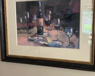 Nice Selection of Artwork Including Wine-themed Decorative Art