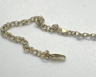 10 Kt Gold Heart Link Bracelet