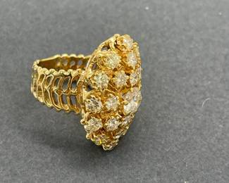 14 Kt Yellow Gold Multi-diamond Ring - Approximately 2.75 Carats Total Weight