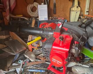 Lots of Ladders and Tools in Garage Including Yard Tools