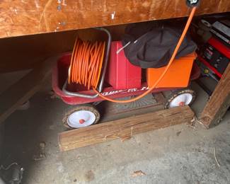 Lots of Ladders and Tools in Garage