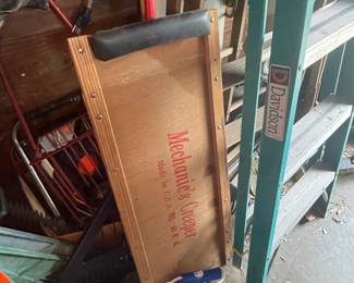 Lots of Ladders and Tools in Garage