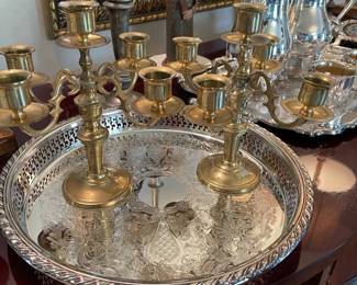Pair of Brass Candelabras