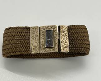 This Sale Will Feature a Selection of Victorian Morning Jewelry - This Piece is an 1848 Victorian Hair Bracelet with 14 Kt Gold Clasp