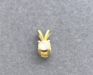 14Kt Yellow Gold Pendant with Approximately .18 Carat Diamond