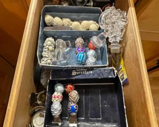 Drawer full of Wine Stoppers, Spreaders and Entertaining Accessories