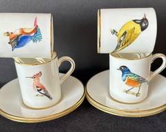 Hammersley Rowland Ward of Nairobi Kenya Demitasse Cups with Saucers. The saucers measure 4.5 inches. 