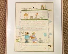 Signed Tomie DePaola Poster Print for the Dayton's Bachman's Annual Flower Show, 1989

TOMIE dePAOLA (American, 1934-2020) Poster, mixed media on paper, colored pencil and watercolor.

In homage to The Children’s Theater and Dayton’s Bachman’s Annual Flower Show March 11-25, 1989 depicting some children harvesting flowers and honey

Signed in pencil lower left and dated 89, matted under glass.

Measuring 27 x 33 inches. 