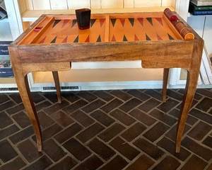 Antique Louis XV Style Backgammon Table 

Measures 35 x 22.5 x 27 inches.