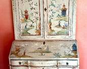 Antique Asian Design Hand Painted Secretary Cabinet

Secretary, painted wood, late 19th to early 20th century. Continental, assembled from old parts, chinoiserie decoration, garden scenes, pagodas and bridges

Measures 90 inches high by 43 inches wide by 20 inches deep