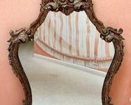 Vintage Baroque Style Wall Mirror, measures 24 x 43 inches. 