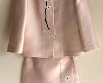 Prada Two Piece Suit Ensemble.Pretty Prada Jacket and Skirt Set.

Both are a size 38. Lovely floral accents! This set is sure to turn some heads! 

There is a very very small mark on the front of the jacket. 