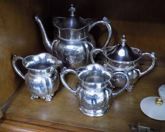 Silver plate tea set