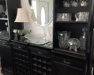 Wall Unit, Use All 4 Individual pieces to look as one, or Separate as 4 Pieces.  The two tall ones have wine glass holders, the low ones are for Wine Storage.  Buy one or buy all 4!