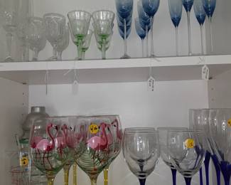 Cordials, Wine, Champagne Glasses, some VTG