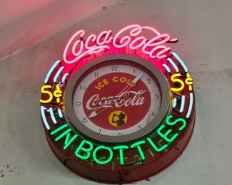 Coca Cola Neon Sign & Clock