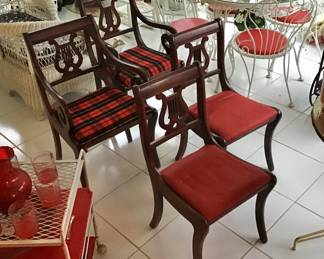 Six Lyre Back Chairs