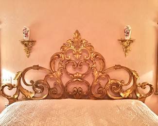 Karges Style Gilt King Size Rococo Headboard
