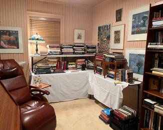 Lots of books—art books, design books, novels, biographies, cookbooks