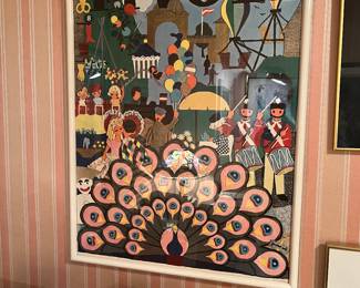 Lots of posters—Broadway (including one signed by Peter Allen), opera, Marc Chagall, vintage Tivoli Gardens, vintage 1968 Madrid bull fighting poster, and more