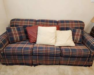Plaid Couch - makes into Queen Bed
