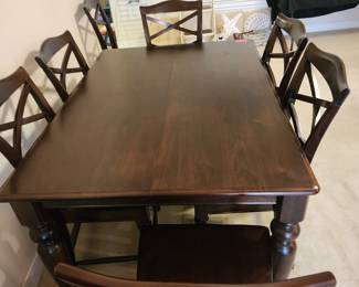 Table with 2 Leaves and 10 Chairs