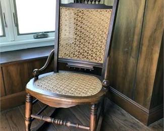 Vintage Cane Rocking Chair 
