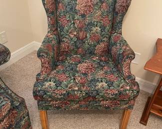 Floral Lover seat & (4) Chairs "St. Timothy", Hickory, NC   Loveseat:  $200.00    62"w 29"d 32.5"t                                                     Chairs:  $ 150.00 each  27.5"w 21"d 42.5"t