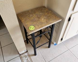 Marble top iron table