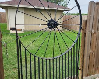Terrific custom-made iron implement wheel gate