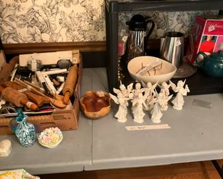Angels - buy all or just one, kitchen accessories including rolling pins, carved wooden bowl, and more!