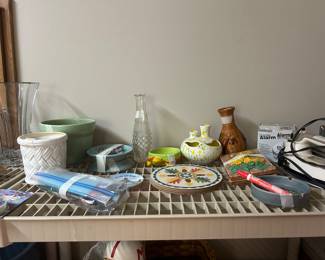 Miscellaneous pots and other items