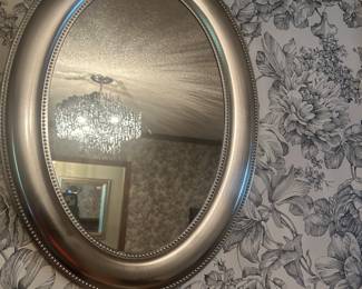 Silver frame mirror