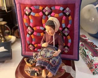 Small quilt lady on stand 